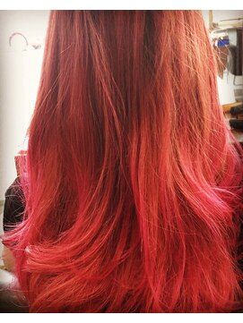 ヘアメイク エイト キリシマ(hair make No.8 kirishima) 〔No.8 doc〕ダブルカラー カラーバター レッドグラデーション