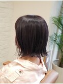 外ハネ切りっぱなしボブ