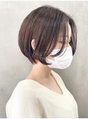 丸みひし形ショートボブ イルミナカラー 髪質改善 小顔 20代