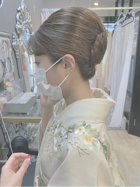 お着物に似合う大人女性のアップ　ヘアセット