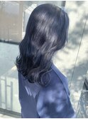 ネイビー×ホワイトアッシュ×インナーカラー