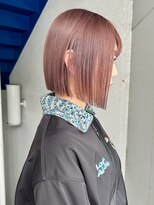 ソーコ 渋谷(SOCO) ダブルカラーピンクパープルベージュ前下がりボブ