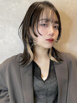 トルネード(TORNADO)&nbsp;外ハネウルフフェイスレイヤーイヤリングカラーグレージュ A0208