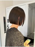 切りっぱなしボブミニボブぱつっとボブ暗髪ボブ/ショート/立川