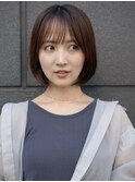 20代30代40代大人のまとまる小顔内巻きボブ×前髪あり×艶髪