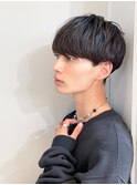 メンズ黒髪マッシュショートニュアンスパーマ横浜