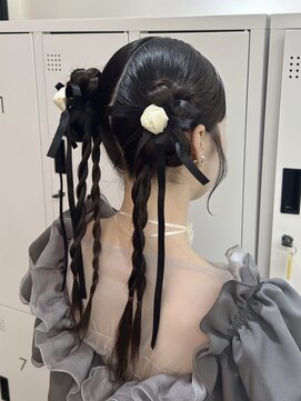 ロビー(LOBBY) タイトリボンヘア/結婚式お呼ばれヘア