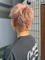 ナフィ バイ エイム 町田店(Nafie by eim)&nbsp;メンズカット/ハイトーン/ピンクベージュ/束感ショート/派手髪