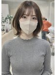 ひし形シルエット レイヤーボブ　くびれヘア　韓国風