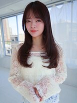アンジェリカ 京都駅前店(ANGELICA JR)&nbsp;ANGELICA ほんのりピンクブラウン 艶カラー 顔まわりレイヤー