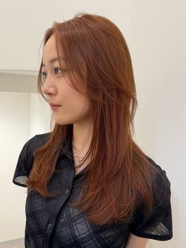 ナループロアポンテ(Nalu pu loa PONTE) ロングレイヤー暖色カラーオレンジベージュ暖色ブラウン