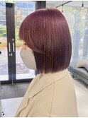 万代ケアブリーチカラーダブルカラーショートボブレイヤーカット
