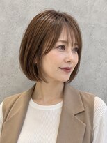 エードット(a.) 髪質改善×ゴールドブラウンボブ艶感