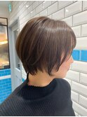 美髪マニッシュショート×グレージュカラー 新宿