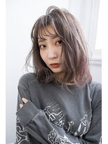 アンジェリカラボ 梅田店(ANGELICA LABO)&nbsp;ANGELICA シースルーバング　ミルクティグレージュ　セミディ