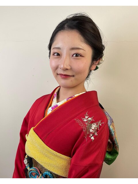 成人式ヘアセット　振袖着付け　和装ヘアセット