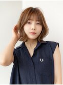 ☆ミディアム髪質改善ストレートレイヤーカット顔周りウルフ前髪