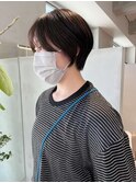 【森千晶】小顔ライン/大人丸みショート/透明感地毛風グレージュ