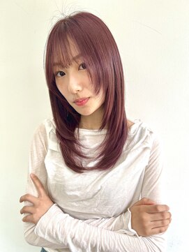 ローネス ギンザ(LONESS ginza) ミディアムレイヤーラベンダーピンク髪質改善トリートメント銀座