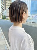 大人ミニボブ切りっぱなしレイヤーグラデションハイライト