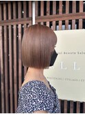 星華,小顔,ワンレン,切りっぱなしボブ,ピンクブラウン