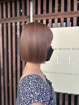 マスカリ(muscali) 星華,小顔,ワンレン,切りっぱなしボブ,ピンクブラウン