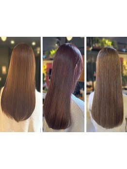 【縮毛矯正コース\11000~】ロング料なし♪ダメージを抑え真っ直ぐ過ぎないストレートに［長津田/髪質改善］