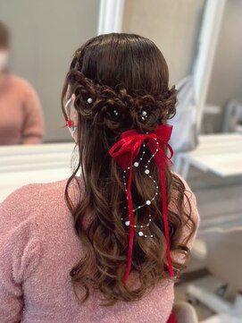 ヘアセットサロン ミント(Hair set salon MINT) お花ハーフアップ