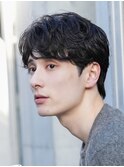 横浜西口シャドウパーマメンズマッシュウルフカット波巻きパーマ