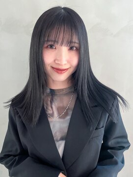 アルバム 銀座(ALBUM GINZA) 暗めカラー韓国ヘア顔周りレイヤグレージュ前髪カット_F0013