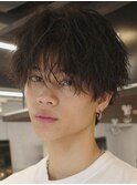 メンズ波巻きシャドウパーマ渋谷原宿
