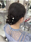編み込みシニヨン