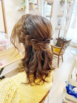 ロカット サロン(Roquat Salon)&nbsp;ハーフアップ編み込みアレンジ【エクステ/立川/国分寺/立川】