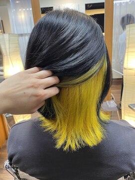 ループ バイ エスポワール(LoooP by Espoir) 10代20代30代　インナーカラー×イエロー