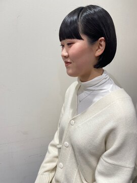 ベルクープス 天王寺店(Belle Coupes) 【BelleCoupes】黒髪ミニボブ ぱっつんワイドバング
