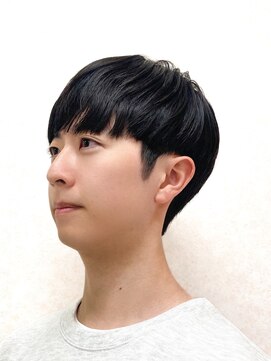 黄ぐまくん美容室 メンズ　ショート　酸性ストレート