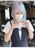 pail blue × White