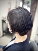 美人ショートボブ×艶復活カラー