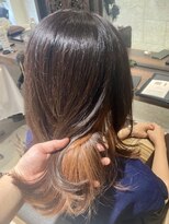 ヘアリゾート粋 ティガ 池袋店(tiga)&nbsp;韓国くびれカット/インナー/ブラウン/マロンブラウン