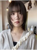 レイヤーカット×オリーブベージュ【@sowi_abe】