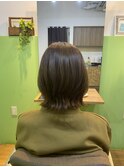 大人かわいい切りっぱなしボブ×透明感ベージュカラー