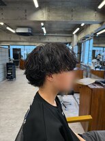 タメ(tame-)&nbsp;サーフカール/フェザーパーマ/ブルーブラック【都賀/メンズ】