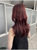ブリーチワインレッドボルドーロングレイヤー髪質改善