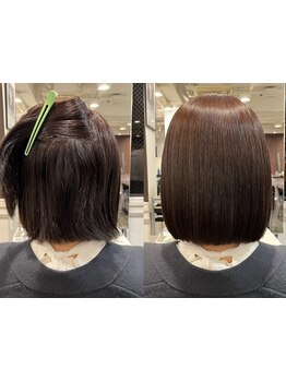 本物志向の大人女性が通うサロン◇ショートボブ＆縮毛矯正の組み合わせで朝を楽に綺麗に◎