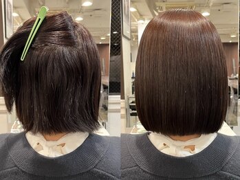 アビーカマクラ(ABBEY KAMAKURA)の写真/本物志向の大人女性が通うサロン◇ショートボブ&縮毛矯正の組み合わせで朝を楽に綺麗に◎