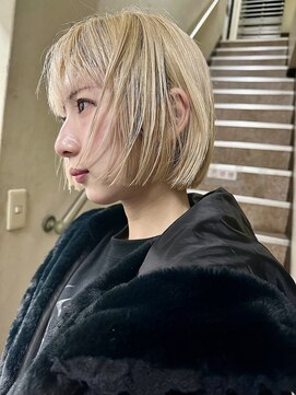 パレット 難波(Palette) ボブ/切りっぱなしボブ/ハイトーン/ブリーチ/ダブルカラー/ボブ