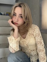 エヌ トーキョー(enu TOKYO)&nbsp;レイヤーカット　ミディアム　ブリーチ