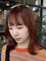 リールヘアー 久留米店(rire hair) 20代40代50代60代アプリコットカラーオレンジブラウンカラー韓国