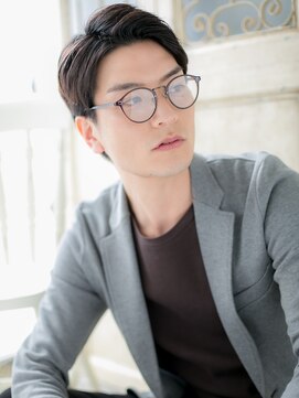 ブルー(BLUE) *CUORE水戸*…ダークアッシュネビージュサイドパートショートb