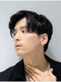 黒髪 センターパート ナチュラルパーマ【札幌】